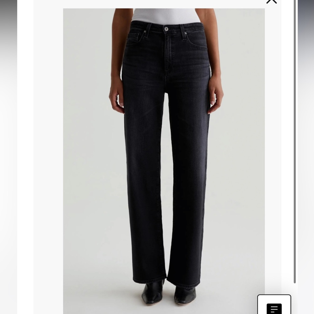 Ag Adriano Goldschmied Women's Straight Leg Jeans in Black Wash